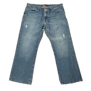 Express X2 Denim Low Rise Boot Cut Blue Jeans M11 Slim‎ Sz W36 L30